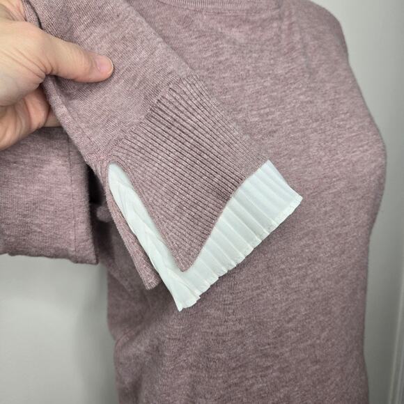 MILANO Womens Rose Pink Longsleeve Blousey Sweater Keyhole Back Closure Size M - Picture 7 of 8